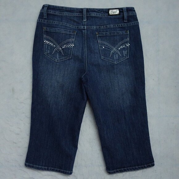 Earl Capri Jeans Women's Sz 10 Blue Denim Mid Rise Cotton Stretch Regular Fit - Picture 6 of 9